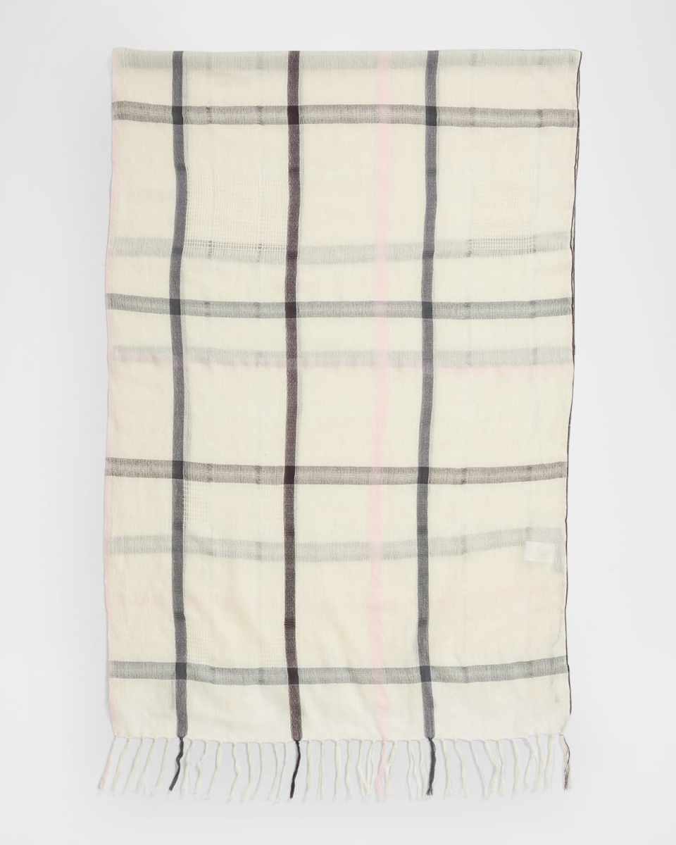 Rosa Check-Print Cashmere Blend Scarf